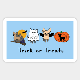 Blue Halloween Chis - smooth coat chihuahuas - Chihuahua Halloween Tee Magnet